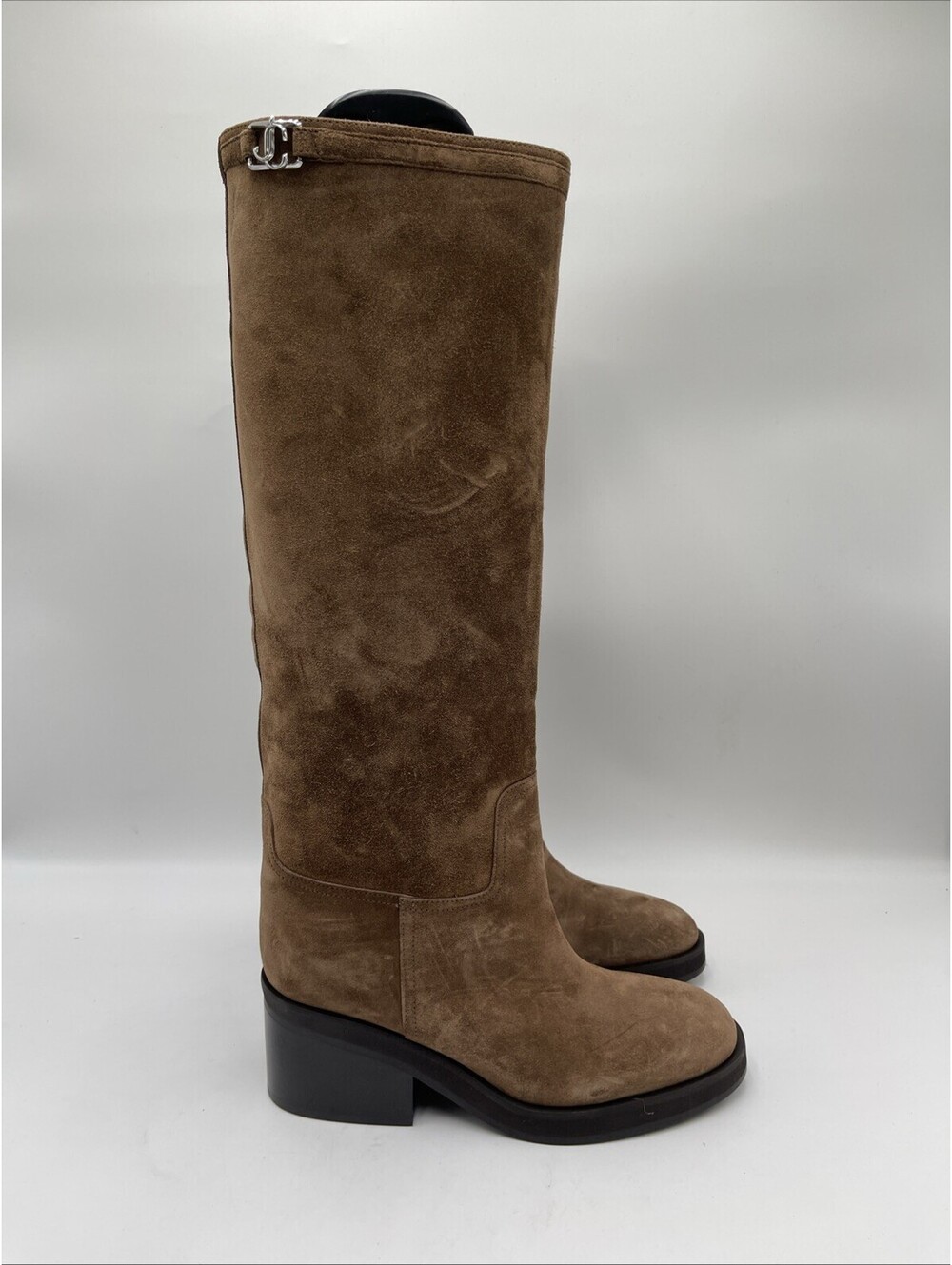 Jimmy Choo Women's Yasmin Suede Knee-High Boots Brown Size 37.5